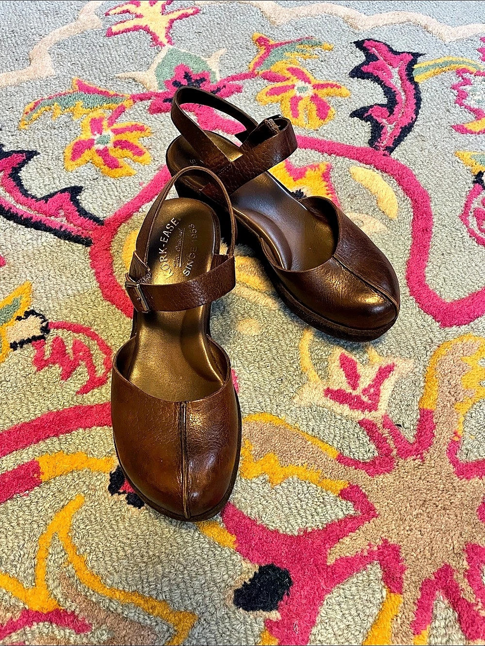 Kork-Ease Leather Mary Jane Platform Wedge Heels in Brown US 8 - Picture 3 of 6